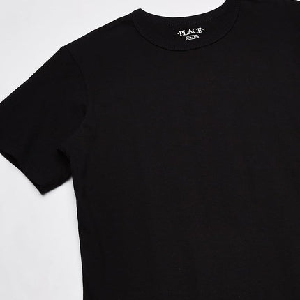 The Children's Place Boys' Basic Short Sleeve Tee, Black/Tidal/H Gray 3-pack, Medium