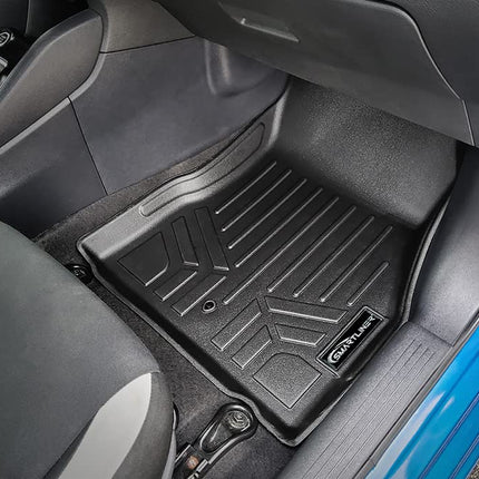SMARTLINER Custom Fit All Weather 2 Row Floor Mats & Cargo Liner Set Black Compatible with 2020-2023 Nissan Versa (Only Fits Automatic Transmission)