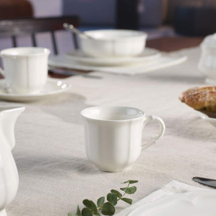 Villeroy & Boch Manoir Mocha/Espresso Cup, 100 ml, Premium Porcelain, White, 0.1