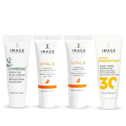 IMAGE Skincare, Four Star Favorites Introductory Skin Care 4 Step Regimen Set for Brighter, Healthier Looking Skin, Holiday Ltd. Edition 0.25 oz (Pack of 4)