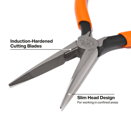 Klein Tools D203-7 Needle Nose Pliers, Long Nose Side Cutters, Heavy Duty Alligator Pliers, 7-Inch