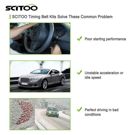 Scitoo compatible avec Ford Escort Tracer 1,9 L SOHC 92-96 - Kit de courroie de distribution et pompe à eau