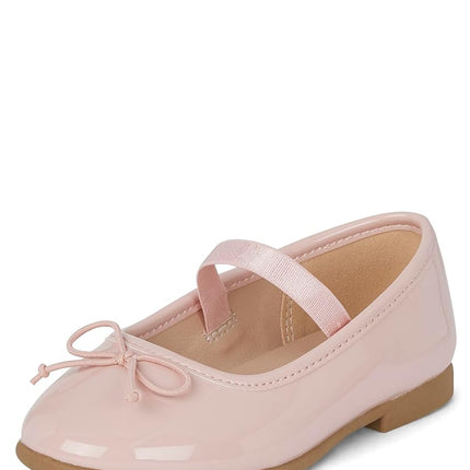 The Children's Place Girl's Baby Toddler Closed Toe Ballet Flats, Pink, 10 US Toddler