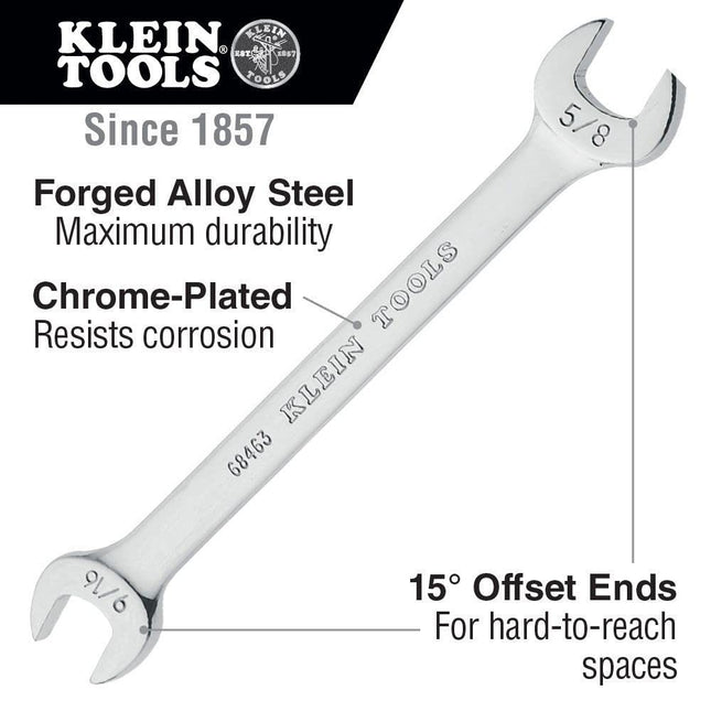 Open-End Wrench 13/16-Inch and 7/8-Inch Ends Klein Tools 68465
