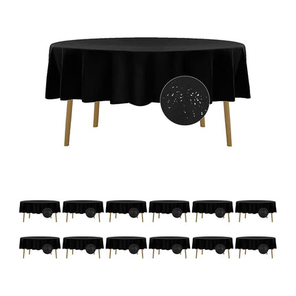 Fokitut 12 Pack Waterproof Round Tablecloth, 90 In