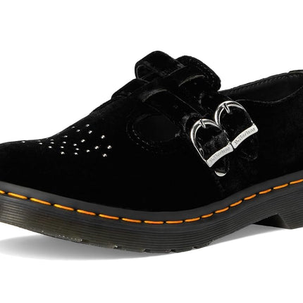 Dr. Martens Zapatos planos Mary Jane veganos 8065 para mujer, terciopelo negro, 4 UK