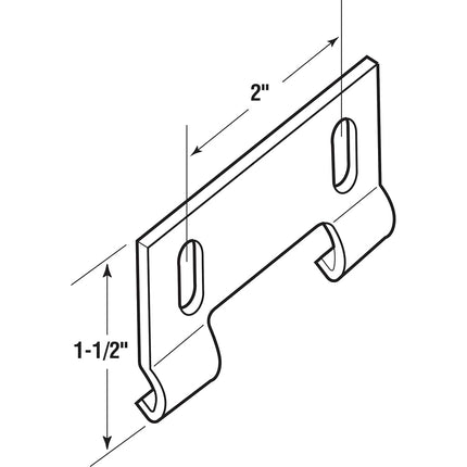 PRIME-LINE M 6191 Bottom Mount Door Hook Guide, Gray, 3" L x 1-1/2" W x 5/8" D