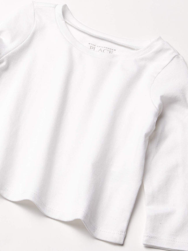 The Children's Place baby girls And Toddler Long Sleeve Basic Layering T-shirt T Shirt, White 2 Pack, 2T US