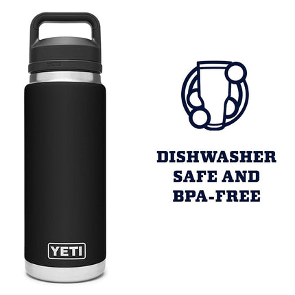 YETI Rambler 26 oz Bottle, Vacuum Insulated, Stainless Steel with Chug Cap, Black