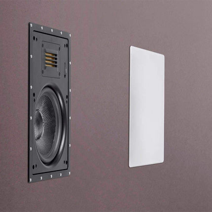 Altavoces de pared Monoprice 116334 Amber de 8 pulgadas, 2 vías, fibra de carbono con tweeter de cinta (par)