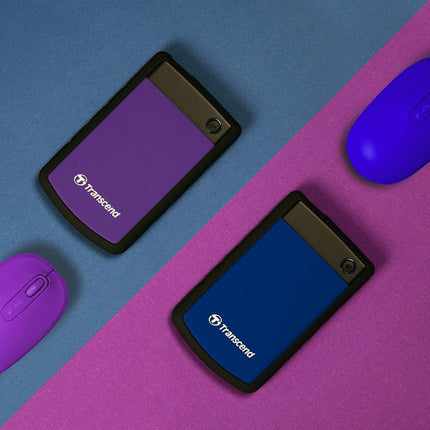 Transcend StoreJet 25H3 2TB Rugged Portable Hard Drive, Shock Resistant USB 3.1 Gen 1, Purple -TS2TSJ25H3P