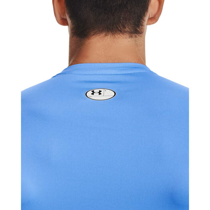Camiseta de manga corta de compresión Armour HeatGear para hombre de Under Armour, azul Carolina (475)/blanco, extrapequeña