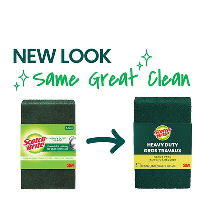 Scotch-Brite Heavy Duty, Scouring Kitchen and Dish, Cast Iron, Green, 30 Pads