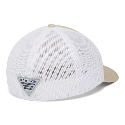 Columbia Unisex Pfg Mesh Ball Cap, Fossil, Grill, White, Bass, Large/X-Large
