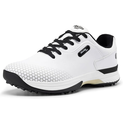 FitVille Men's Golf Shoes Extra Wide White-Black