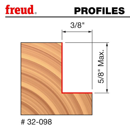 Freud 32-302: 1-1/4" (dia.) Rabbeting Bit with 1/4" shank, 1-7/8" overall length