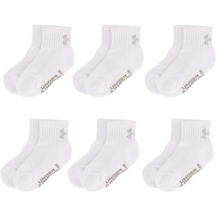 Calcetines cortos multi-paquete Under Armour para niños, blancos, 4-6 años