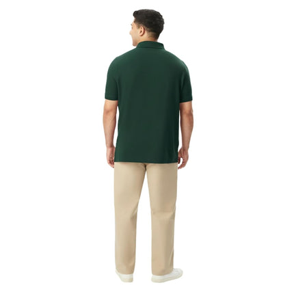 French Toast Boys' Short Sleeve Pique Polo Uniform Shirt (Standard & Husky), Hunter Green, Small