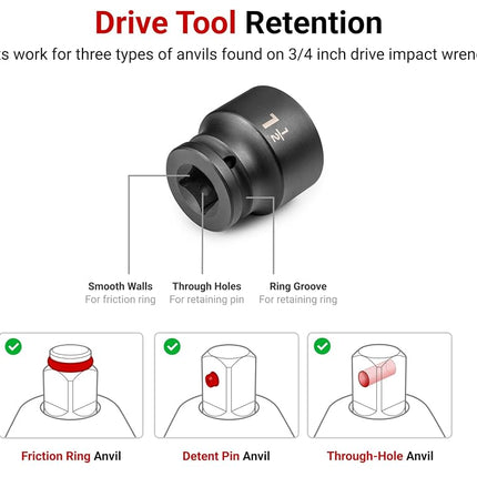 TEKTON 3/4 Inch Drive x 50 mm 6-Point Impact Socket | SID32150