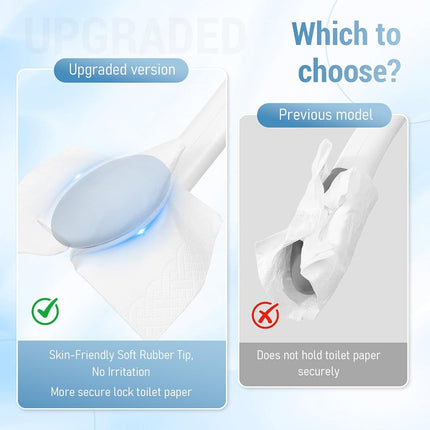 Toilet Aid - Newly Upgraded Firmly Clamp The Toilet Paper/Wipes, Personal Bottom Wiping Tool, Bathroom Mobility Aid for Disabled/Elderly/Surgery Recovery, 16.5" (2 pcs)