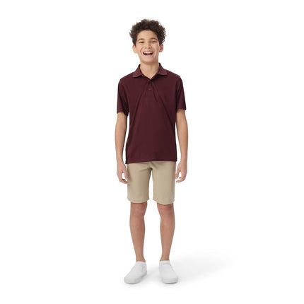 French Toast Boys' Polo Deportivo de Manga Corta que Absorbe la Humedad, Rojo, 10-12