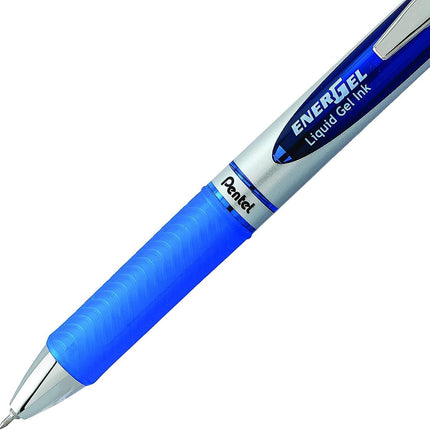 Pentel Energel 0.3mm Punta Extra Fina RTX Bolígrafo Retráctil con Punta de Aguja - 6 Negros y 6 Azules - paquete de 12