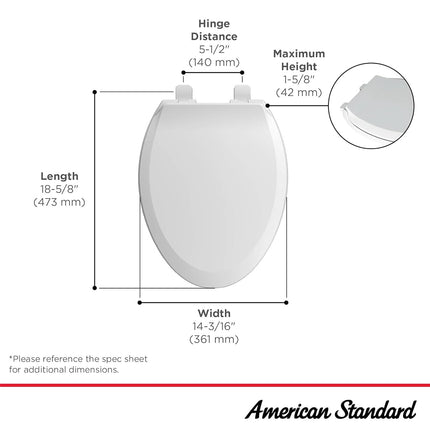 Asiento de inodoro de cierre lento de transición American Standard 5503A00B.020, blanco