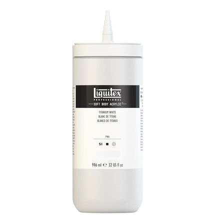 Peinture acrylique fluide professionnelle Liquitex, flacon de 946 ml, Blanc de Titane
