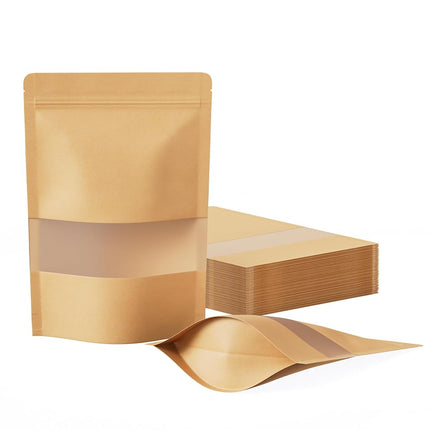 FireKylin 100 Pcs Resealable Bags, Paper Stand Up 