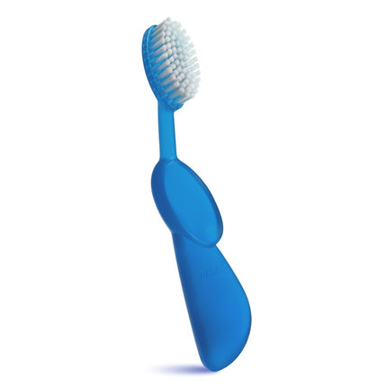 Radius Toothbrush Original Big Brush, BPA Free and ADA Accepted, Right Hand, Blue Brush and Blue Case