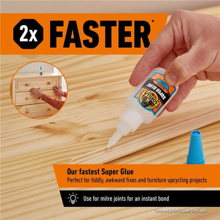 Gorilla Ultimate Super Glue, Clear Glue, 15 Grams (Pack of 1) - Fast-Setting Cyanoacrylate for Quick Fixes & Repairs with Anti-Clog Cap