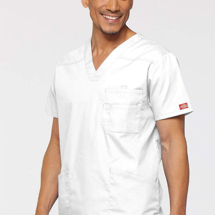 Dickies EDS Signature Uniformes Médicos para Hombre Cuello en V 81906, Blanco, Grande