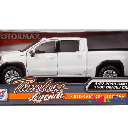 Motor Max 2019 GMC Sierra 1500 Denali Crew Cab Pickup Truck, White 79362WH - 1/27 Scale Diecast Model Toy Car