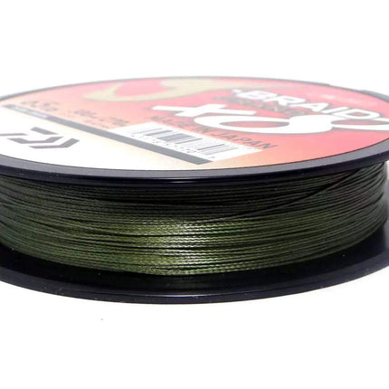 Daiwa, J-Braid x8 Grand Braided Line, 300 Yards, 65 lbs Tested, 016" Diameter, Dark Green