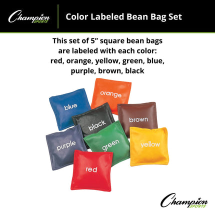 Champion Sports CB55 5" Colored Bean Bag Set