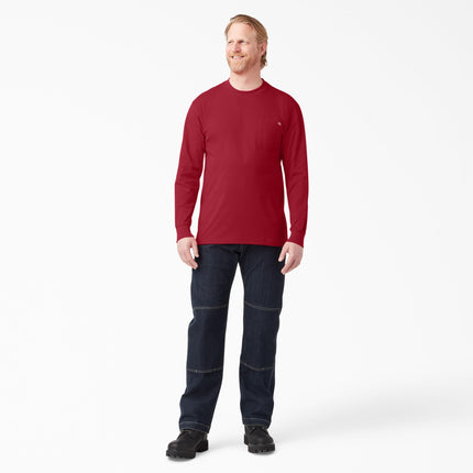 Camiseta de manga larga Dickies Big and Tall para hombre, cuello redondo grueso, color rojo inglés, talla grande alta
