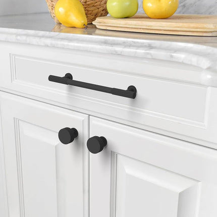 Asidrama 6 Pack 5 Inch(128mm) Matte Black Cabinet pulls Kitchen Cabinet Handles, Cabinet Pulls Kitchen Cabinet Hardware for Cupboard Drawer Pulls 2250