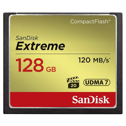 SanDisk Extreme 128 GB UDMA7 CompactFlash Card - Black/Gold