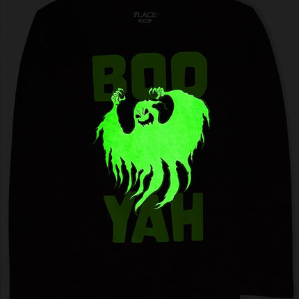 The Children's Place Baby Boys' Long Sleeve Halloween Graphic T-Shirt, Ghost Boo, Small