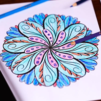 Crayola Mandala Coloring Book, Mindful Meditations, 40 Premium Coloring Pages, Gift, Multicolor