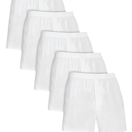 Ropa interior Fruit of the Loom de hombre, tipo bóxer tejido, multipack - Tejido, paquete de 5 unidades, blanco, talla S del Reino Unido