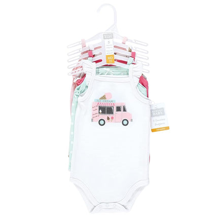 Lot de 3 bodys sans manches en coton pour bébé unisexe Hudson Baby, motif camion de glaces, 3-6 mois