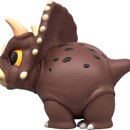 Mattel Jurassic World Bite Club Collectible Figure, Triceratops Chubby Stylized Dinosaur Approx 4-Inch Figure with Accessory, HVB39