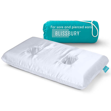 BLISSBURY Satin Piercing Pillow, Adjustable Memory