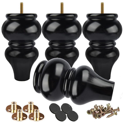 Btowin VCF 6 Inch / 15cm Solid Wood Furniture Legs