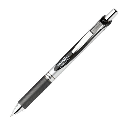 Pentel EnerGel RTX Retractable Liquid Gel Pen, Medium Line, Metal Tip, Black Ink, (BL77BP6A)