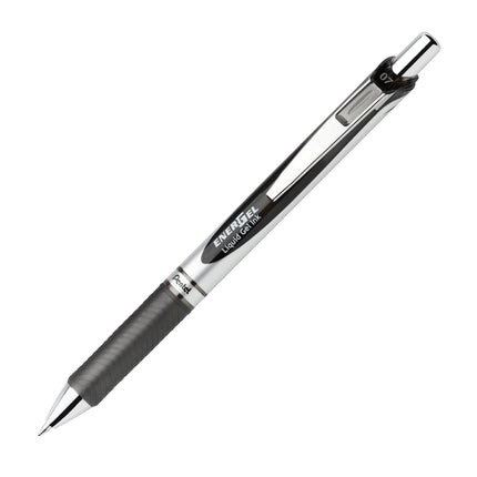Pentel EnerGel RTX Retractable Liquid Gel Pen, Medium Line, Metal Tip, Black Ink, (BL77BP6A)