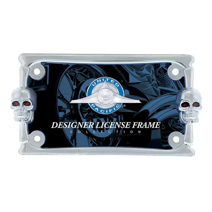 United Pacific 50075 Chrome Skull Motorcycle License Plate Frame