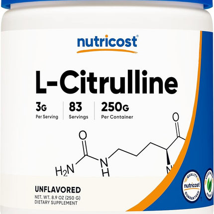 Nutricost Pure L-Citrulline (Base) Powder 250 Grams