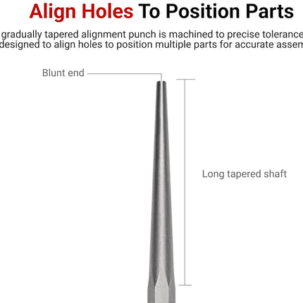 TEKTON 3/16 Inch Alignment Punch | 66175 | Made in USA